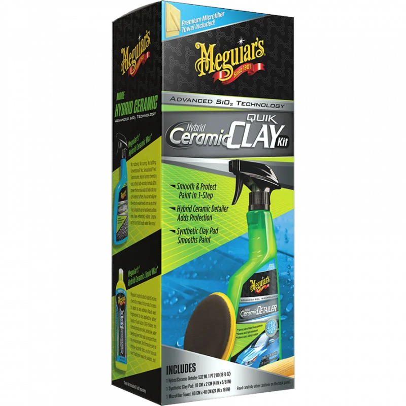 Набор для защиты и очистки ЛКП Meguiars Hybrid Ceramic Quik Clay Kit G200200 - 1