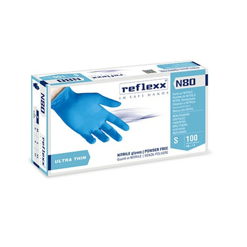 Перчатки Reflexx N80B-M нитриловые синие 50 пар - 1