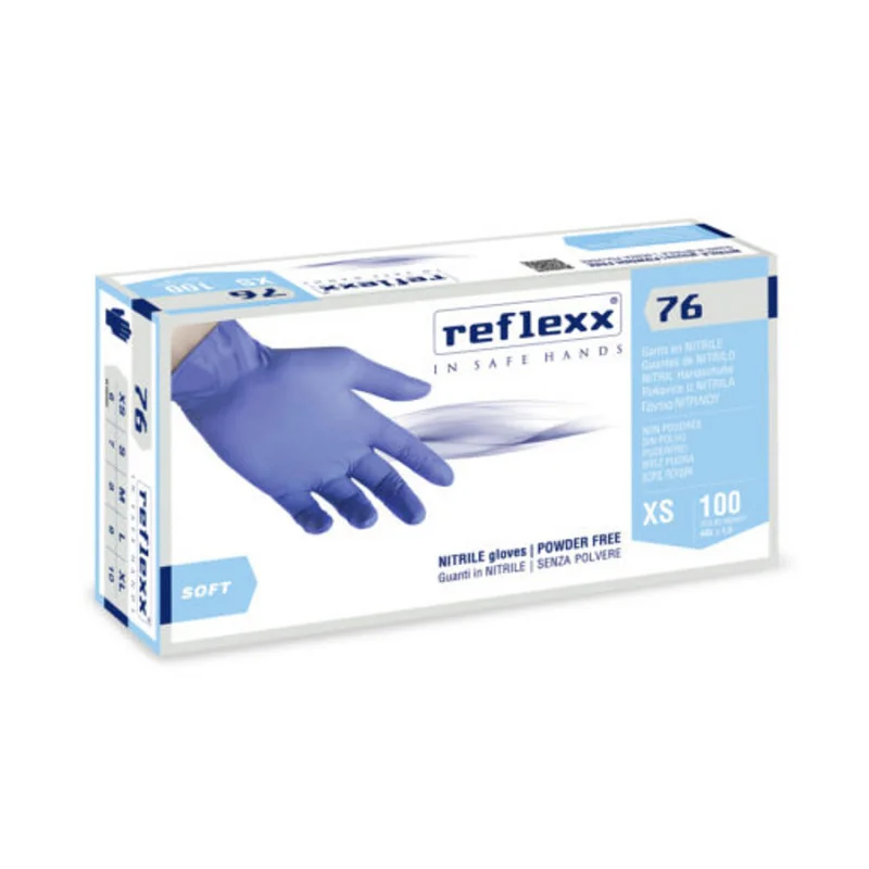 Перчатки Reflexx R76-M нитриловые синие 50 пар - 1