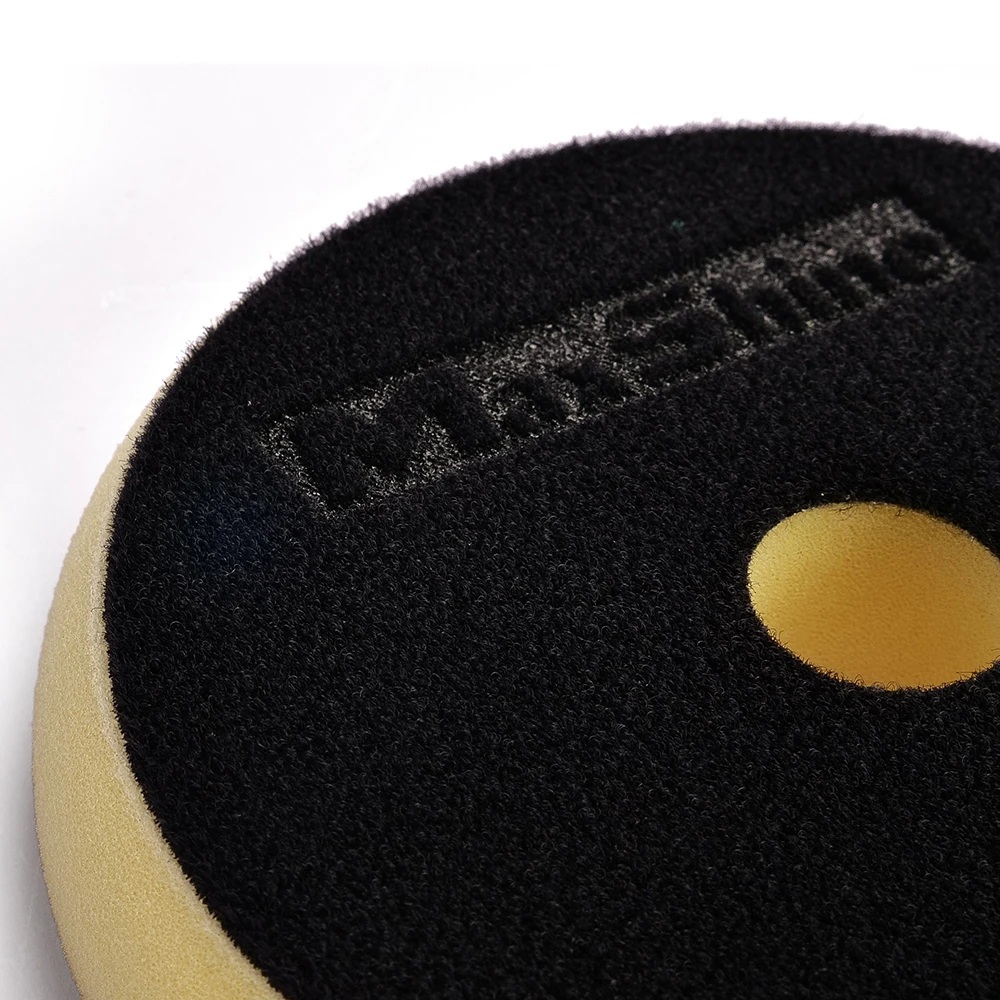 Средней жесткости полировальный круг поролоновый MaxShine 2002135YB желтый с нарезкой 125-135/25 мм - 2