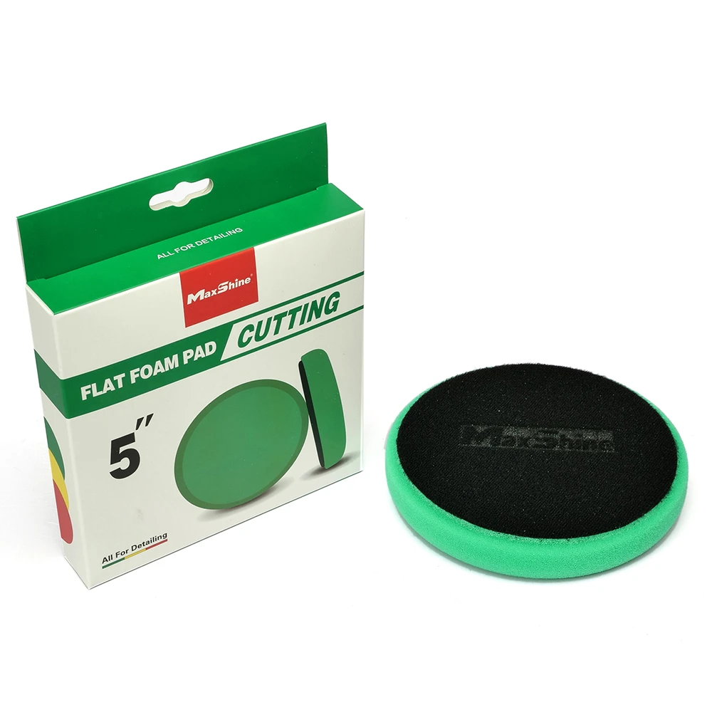 Жесткий режущий полировальный круг поролоновый MaxShine зеленый 2031140G 130x25мм - 2