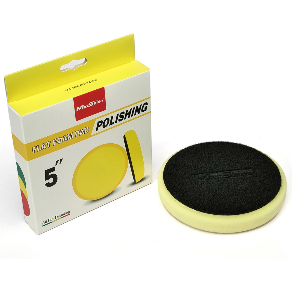 Средней жесткости полировальный круг поролоновый MaxShine желтый 2032140Y 130x25мм - 2