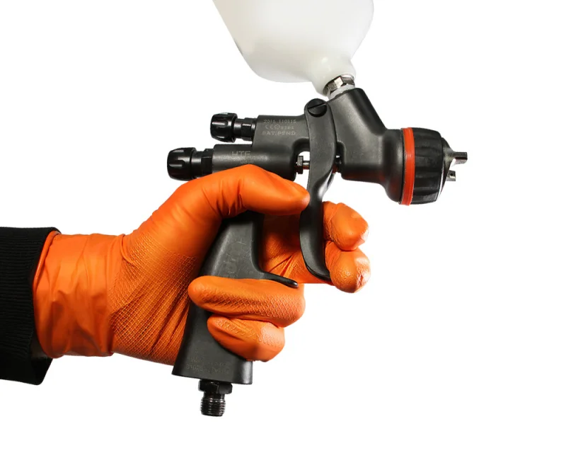 Нитриловые перчатки универсальные оранжевые JetaSafety JSN 50 NATRIX OR 09/L 25пар - 1