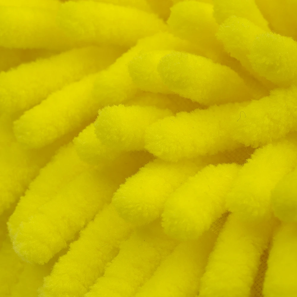 Варежка Adolf Bucher АВ Chenille Microfiber Wash Mitt 12.1111 микрофибровая с косичками желтая - 5