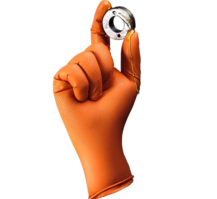 Нитриловые перчатки универсальные оранжевые JetaSafety JSN 50 NATRIX OR 08/M 25пар - 2