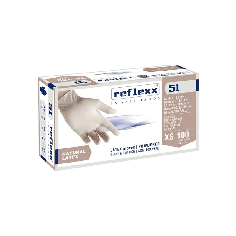 Одноразовые перчатки латексные Reflexx R51-L - 1