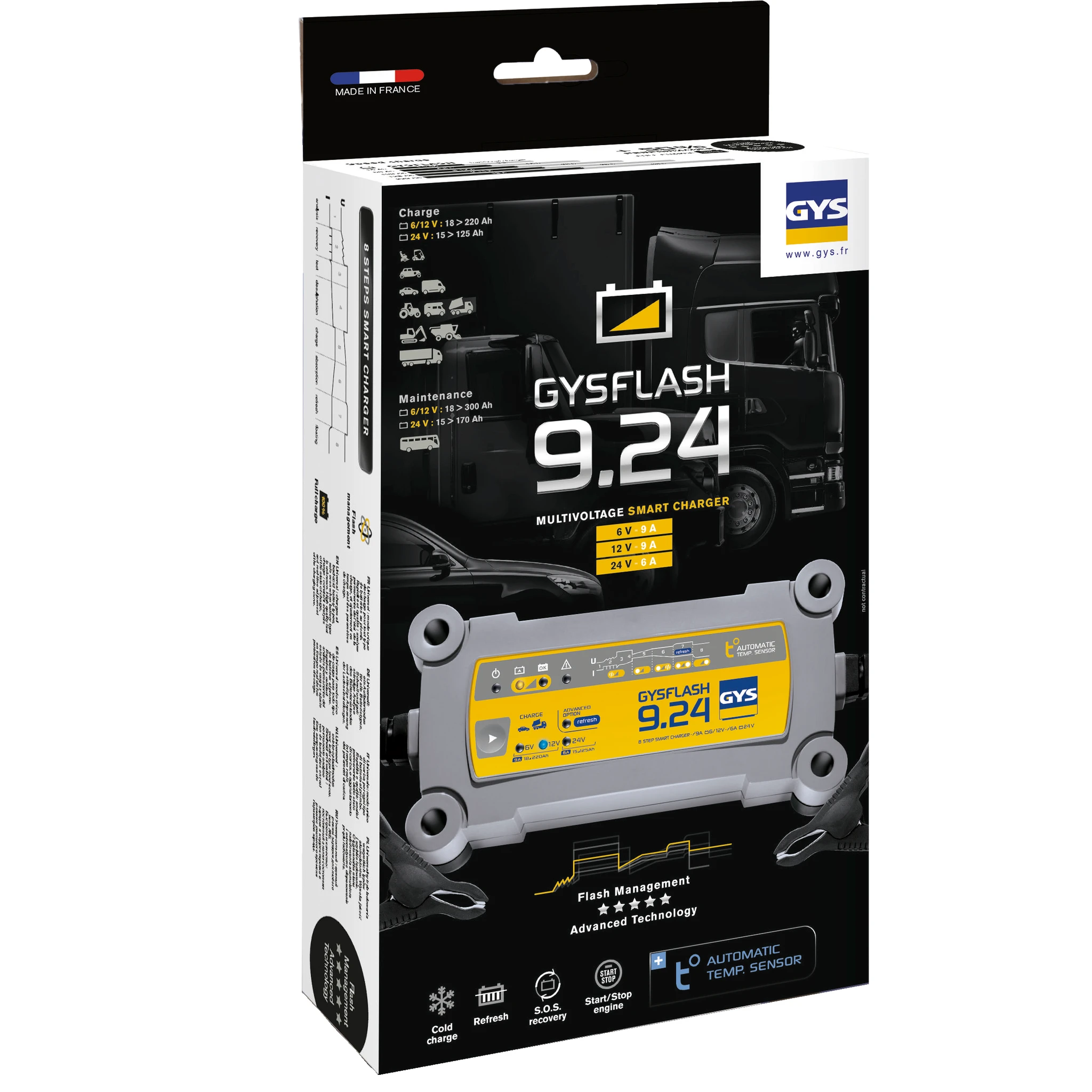 Зарядное устройство GYSFLASH 9.24 ток 9А 6-12-24В 029477 GYS - 3