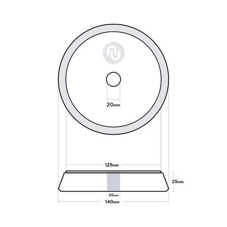 AuTech Trapez 140/25/125мм Au-33TR14025GY Поролоновый полировальный круг твёрдый, серый - 2