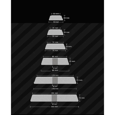 AuTech Trapez 140/25/125мм Au-33TR14025GY Поролоновый полировальный круг твёрдый, серый - 4