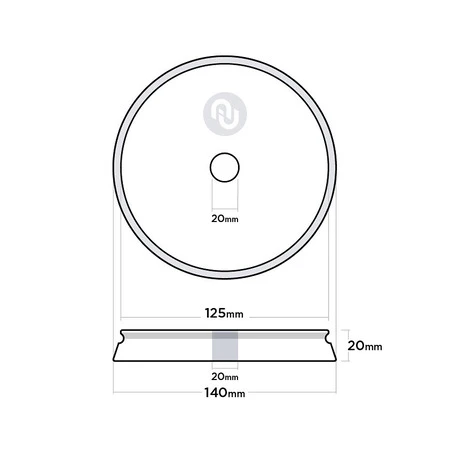 Allrounder 140/20/125мм Au-33AR14020GY Поролоновый полировальный круг твёрдый, серый - 4