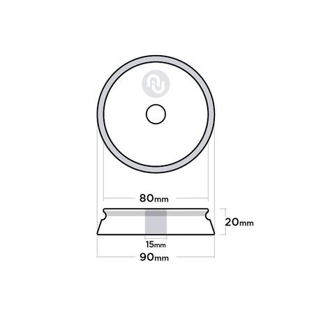 AuTech Allrounder 90/20/80мм Au-33AR9020GY Поролоновый полировальный круг твёрдый, серый - 4
