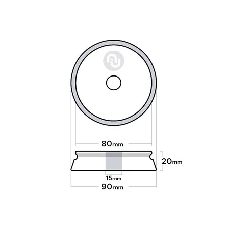 90/20/80мм Au-33AR9020GN Полировальный круг поролоновый Autech Allrounder, полутвёрдый, зелёный - 2