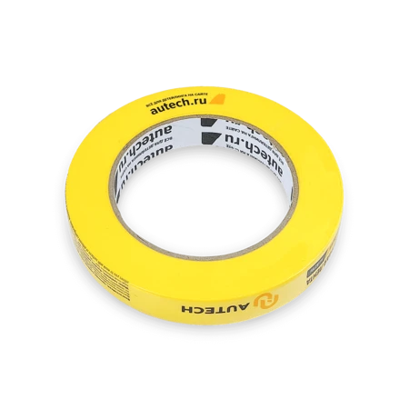 Au-8219Y Маскирующая лента влаго\термостойкая AuTech 19мм x 50м 120 градусов, жёлтая - 2