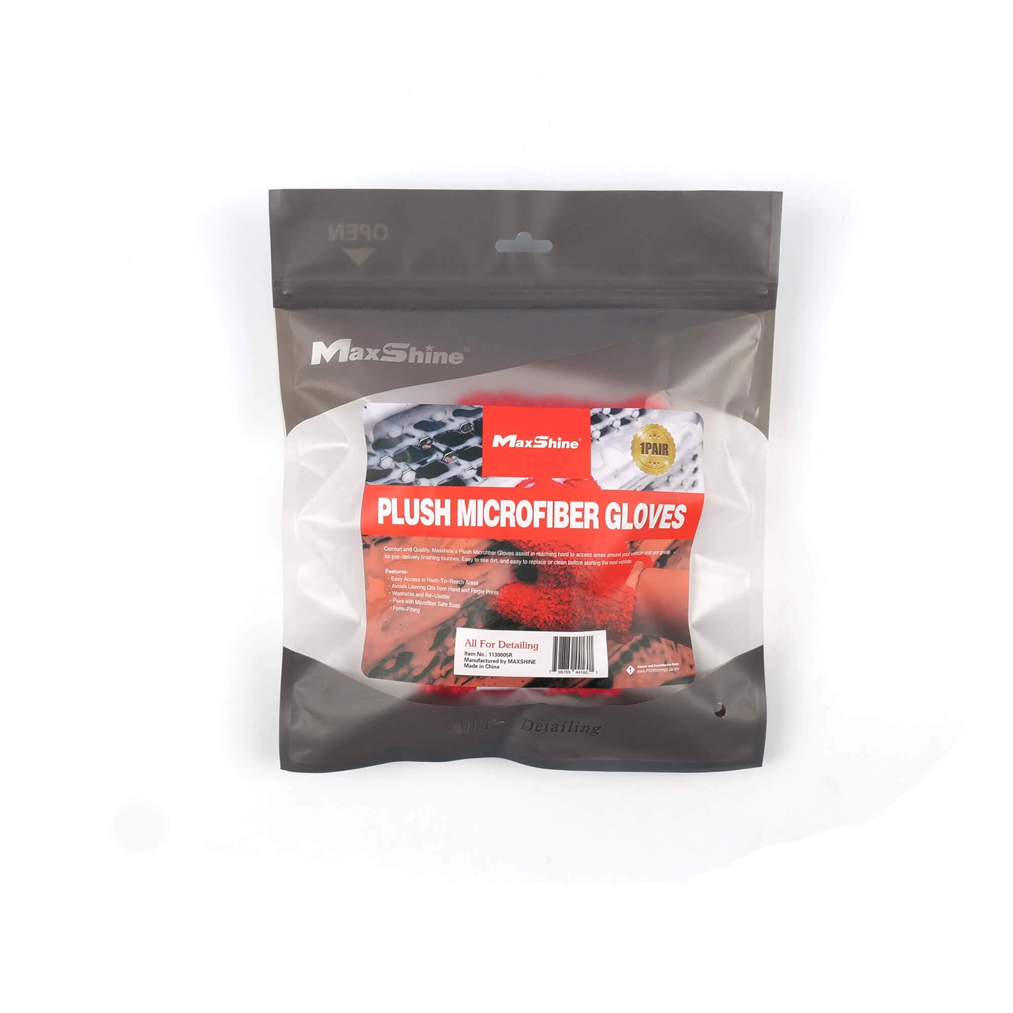 Микрофибровые перчатки для мойки кузова, Maxshine Plush Microfiber Gloves 20.5x12см 1130005R - 3