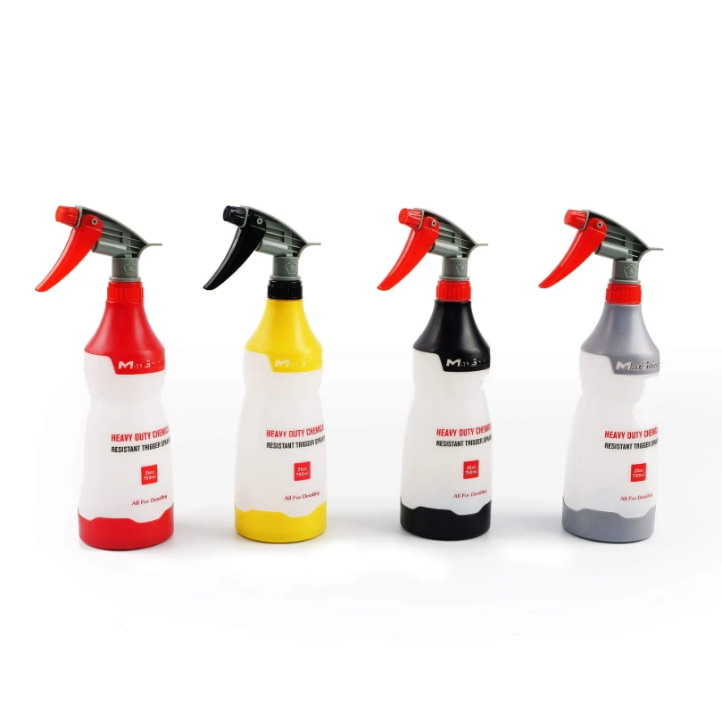 MaxShine Бутылка с химстойким триггерным распылителем (желтая), 750 мл - 3
