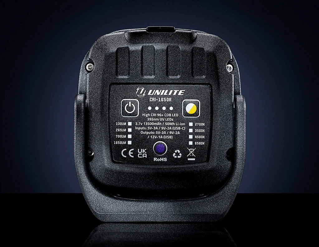 13500 mAh Рабочий фонарь UNILITE CRI-1650R, HI CRI 96+ - 5
