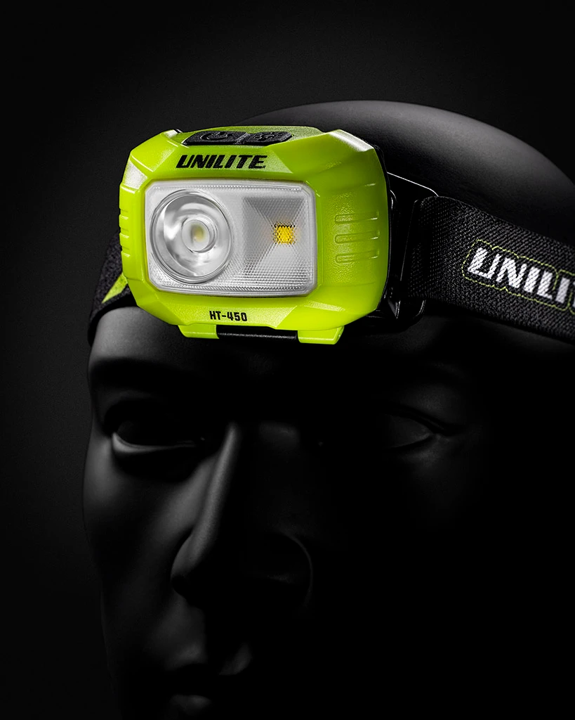 Компактный налобный фонарь с двумя источниками света HT-450 UNILITE - 3