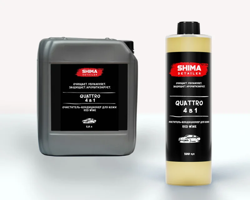 Очиститель-кондиционер для кожи Shima Detailer Quattro с ароматом Red Wine 4673744565010 5л - 1