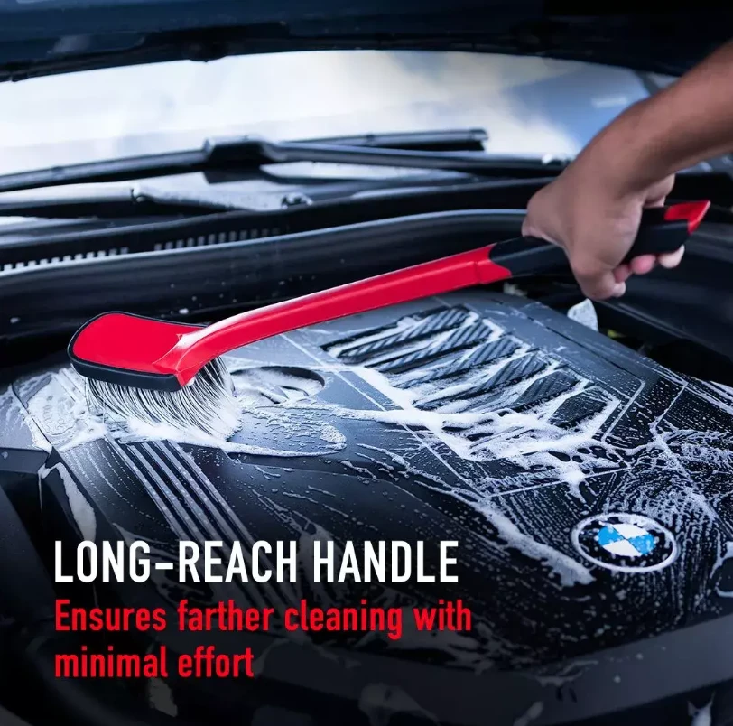 MaxShine Щетка обрезиненная с длинной ручкой, щетина средней жесткости PET+PP 7011033 - 5