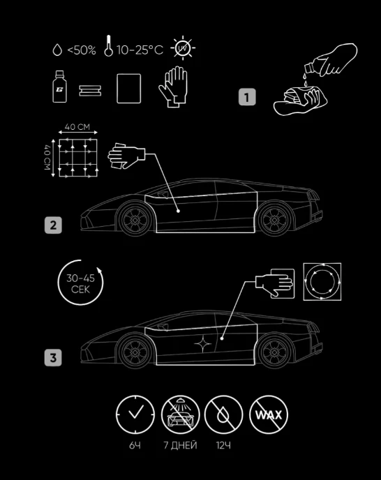 Композитное керамическое нанопокрытие для ЛКП Galaxy Ceramic,GC001, 50мл - 4