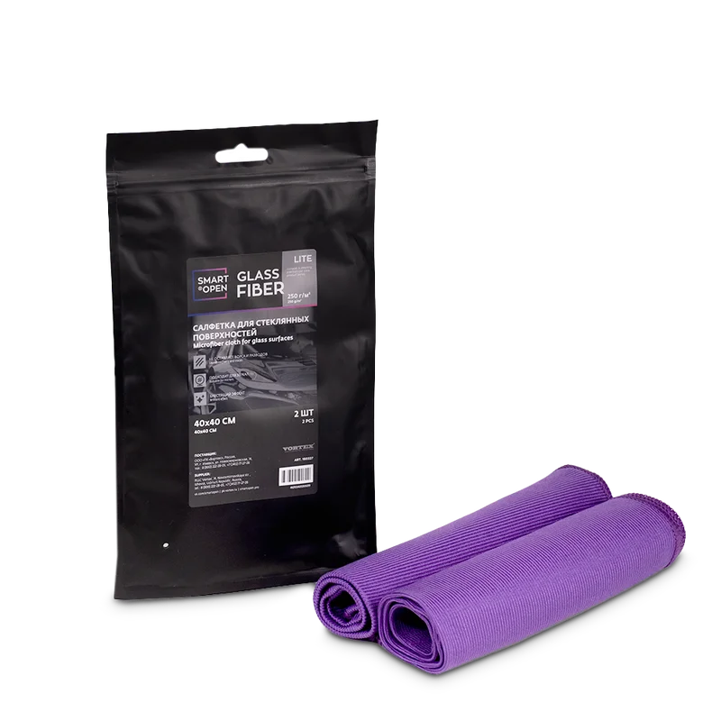 Smart Open Салфетка для стеклянных поверхностей Glass Fiber Light, 250г/м 40х40 см, 2 шт - 1