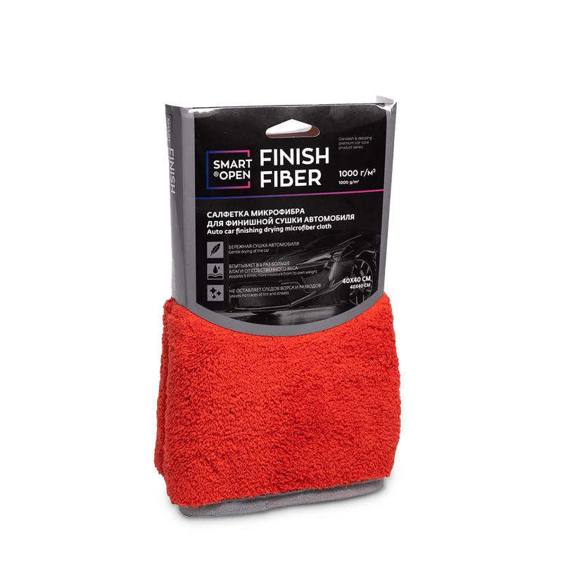 Smart Open Салфетка микрофибра для финишной сушки автомобиля Finish fiber, 40х40 см - 1