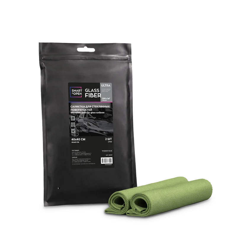 Smart Open Салфетка для стеклянных поверхностей Glass Fiber Ultra, 300г/м 40х40 см, 2 шт - 1