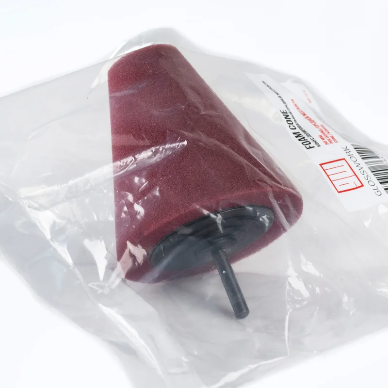 Glosswork Foam Cone Конус полировальный средней жесткости, бордовый, крепление под шуруповерт - 1