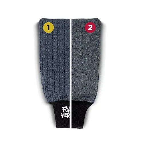 Foam Heroes 2Sided Glass Mitt - двусторонняя варежка из микрофибры для очистки стекол 17х23 см, 440 гр/м2 - 4
