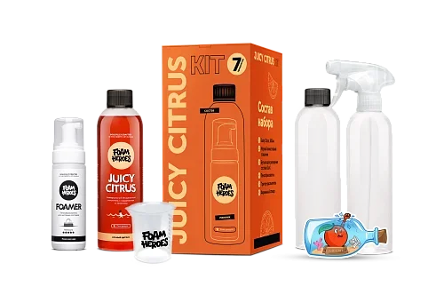 Foam Heroes Juicy Citrus Kit - органический очиститель экстерьера и интерьера c аксессуарами (набор), 500 мл - 1