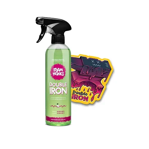 Foam Heroes Double Iron - состав для удаления тормозной пыли и металлосодержащих загрязнений с колесных дисков и ЛКП автомобиля, 500 мл - 2