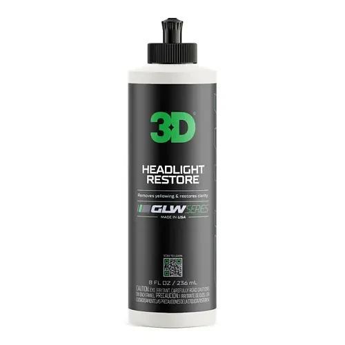 3D Car Care GLW Headlight Restore - Полироль реставратор фар, 236 мл - 1