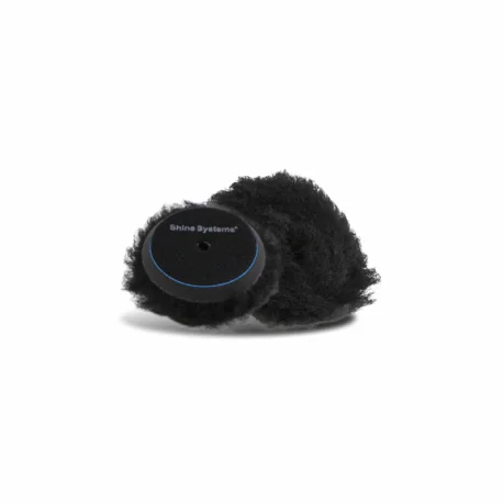 Shine Systems Black Wool Pad - полировальный круг из черного меха, 75 мм - 1
