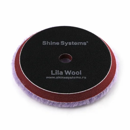 Shine Systems Lila Wool Pad - полировальный круг из лилового меха, 155 мм - 1