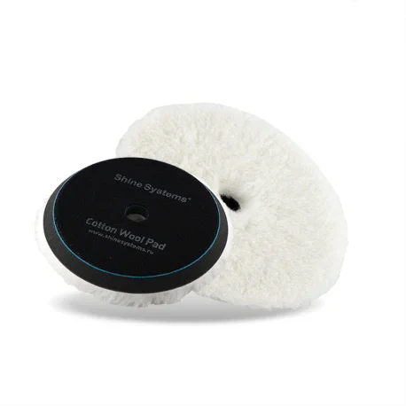 Shine Systems Cotton Wool Pad - полировальный круг мех с хлопком 155 мм - 1