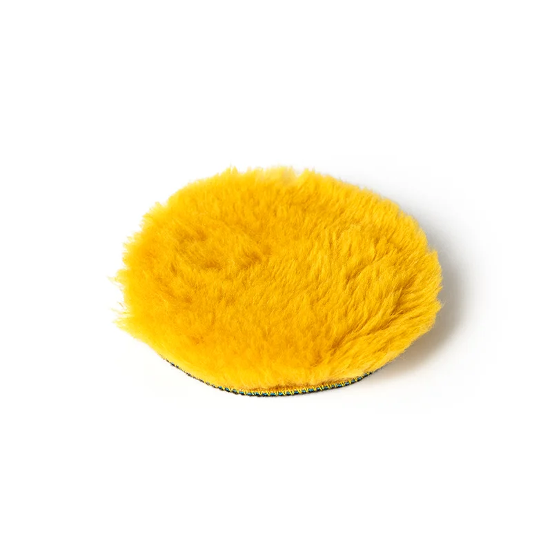Shine Systems Yellow Wool Pad - полировальный круг из желтого меха, 130 мм - 1