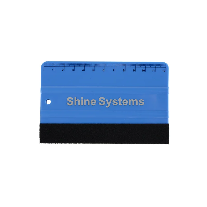 Shine Systems Ракель синий с фетровой накладкой и линейкой 12, 6х8см - 1