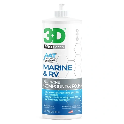 3D Car Care Универсальная полировальная паста для гелькоута Marine & RV All-In-One Compound & Polish, 946 мл - 1