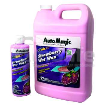 Финишный крем-воск для придания блеска, клубничный аромат Strawberry Wet Wax, 0,48 л, 22A, AutoMagic