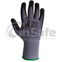 Защитные перчатки с тонким нитриловым покрытием, серый/черный, 1 пара, M, JN031, JetaSafety
