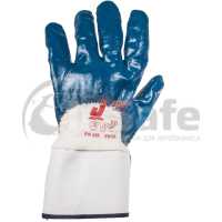 Защитные перчатки с нитрил покрытием на 3/4, манжета крага, синий, 1 пара, XL, JN067, JetaSafety