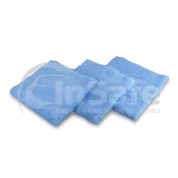 Микрофибровая салфетка без краев Autech голубая 40х40см 400гр Au-241/3, комплект 3 шт.