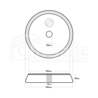 Поролоновый полировальный круг финишный, мягкий, чёрный, AuTech Trapez 140/25/125мм Au-33TR14025AT