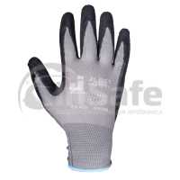 Защитные перчатки с латексным рельефным покрытием, серый/черный, 1 пара, M, JL061, JetaSafety