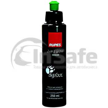 Полироль для автомобиля тонкоабразивная QUARZ GLOSS, зеленый колпачок, 250 мл, 9.BFQUARZ250, Rupes