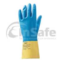 Защитные промышленные перчатки из неопрена, сине-желтый, 1 пара, L, JNE711, JetaSafety
