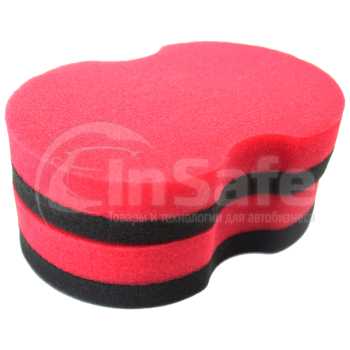 Поролоновый аппликатор для нанесения восков, красно-черный, 15,5x10x3 см, 9011008, MaxShine