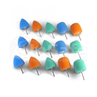 Набор полировальных насадок для гибкого вала цилиндр, конус полутвердая - комплект 15 шт. Au-3301