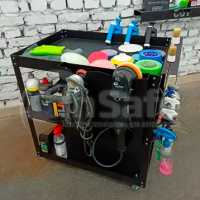 Тележка на 3 полки SWCpro с навесным оборудованием - машинки, кисти, триггеры