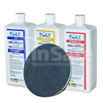 Полировальные пасты для кузова Poly (3 шт.) - в подарок диск для очистки кузова
